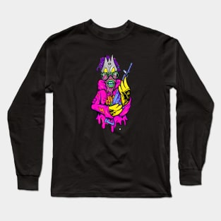 Dope masked off Slluks character is ready for war illustration Long Sleeve T-Shirt